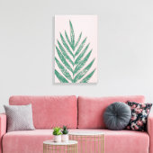 Botanische Natuur Tropische illustratie Roze Groen Canvas Afdruk (Insitu (Woonkamer))