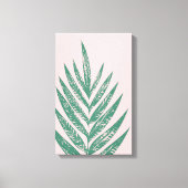 Botanische Natuur Tropische illustratie Roze Groen Canvas Afdruk (Voorkant)