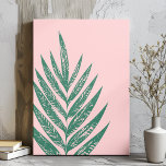 Botanische Natuur Tropische illustratie Roze Groen Canvas Afdruk<br><div class="desc">Een moderne,  minimalistische roze en groene botanische natuur illustratie van een  palmschijfje.</div>