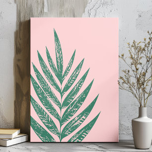 Botanische Natuur Tropische illustratie Roze Groen Canvas Afdruk