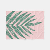 Botanische Natuur Tropische illustratie Roze Groen Fleece Deken (Voorkant (Horizontaal))