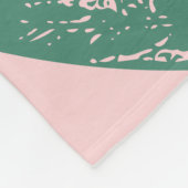 Botanische Natuur Tropische illustratie Roze Groen Fleece Deken (Hoek)