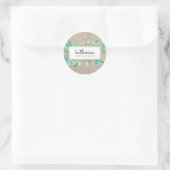 BOTANISCHE NATUUR waterverf geschilderde bladeren  Ronde Sticker (Tas)