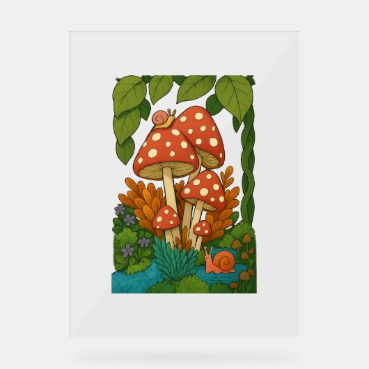 Botanische natuurkunst acryl bord (Voorkant)