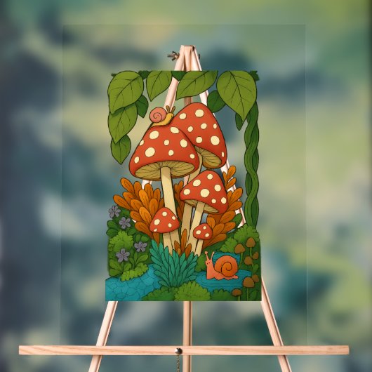 Botanische natuurkunst acryl bord (Neutraal)