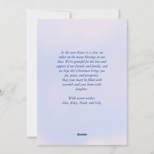 Botanische Navy Blauwe Bloem Foto Frame | Kerstmis Feestdagenkaart (Achterkant)