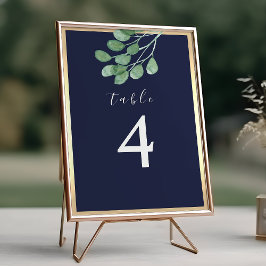 Botanische Navyblauwe Huwelijk Kaart