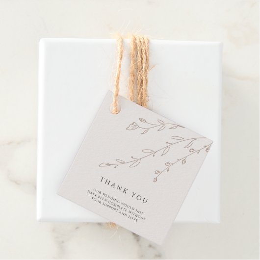 Botanische neutrale bruiloft dank u kaart bedankjes labels (In situ)