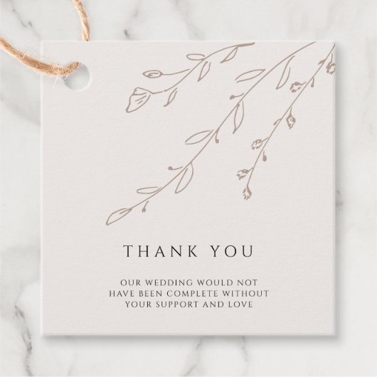 Botanische neutrale bruiloft dank u kaart bedankjes labels (Voorkant)