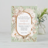 Botanische neutrale waterverf florale tuinbruiloft folie uitnodiging (Staand Voorkant)