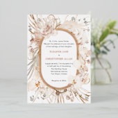 Botanische neutrale waterverf florale tuinbruiloft folie uitnodiging (Staand Voorkant)