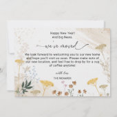 Botanische Nieuwe Adres Nieuwjaar Verhuisaankondig Aankondiging (Achterkant)