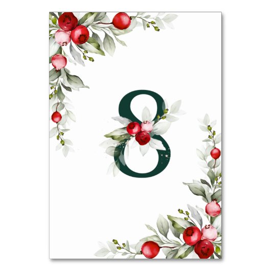 Botanische noel Tabel 8 Weddenafel Tafelnummer (Voorkant)