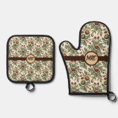 botanische noten en bessen ovenwant & pannenlap set (Voorkant)