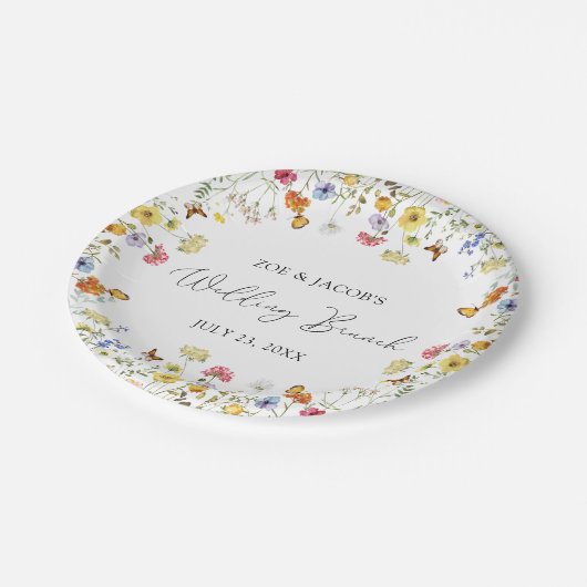 Botanische ochtend na bruiloft Brunch Papieren Bordje (Gekanteld)
