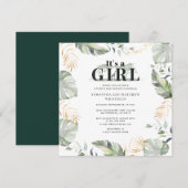 Botanische Oerwoud Giraffe Baby shower Kaart (Voorkant / Achterkant)