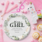 Botanische Oerwoud Giraffe Baby shower Papieren Bordje (Feest)