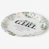 Botanische Oerwoud Giraffe Baby shower Papieren Bordje (Gekanteld)