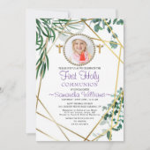 Botanische oliage Foto eerste communiqué Kaart (Voorkant)