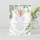 Botanische oliage Foto eerste communiqué Kaart (Staand voorkant)