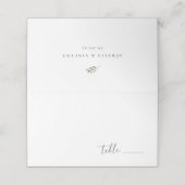 Botanische oliage-minimalistische bruiloft plaatskaartje (Buitenkant ongevouwen)