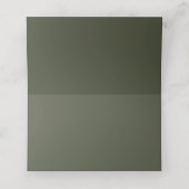 Botanische oliage-minimalistische bruiloft plaatskaartje (Binnenkant ongevouwen)