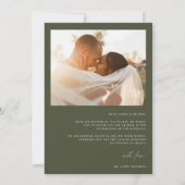 Botanische oliage Olive Green Weddenfoto Bedankkaart (Achterkant)