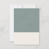 Botanische oliage Sage Green Monogram Weddenschap RSVP Kaartje (Achterkant)