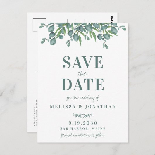 Botanische olievlek met eucalyptus, behalve de dat briefkaart (Voorkant / Achterkant)