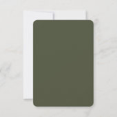 Botanische olievlek Olive Green Weddenschap RSVP Kaartje (Achterkant)