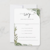Botanische olievlek Olive Green Weddenschap RSVP Kaartje (Voorkant)