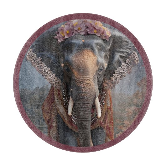 botanische olifant snijplank (Voorkant)