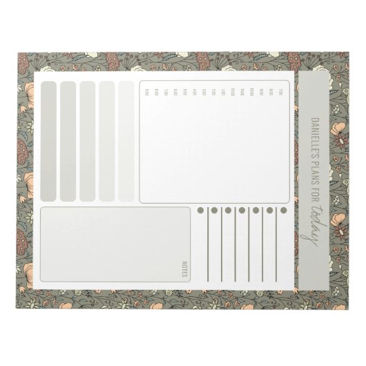  botanische olijf dagelijkse planner om te doen li notitieblok (Voorkant)