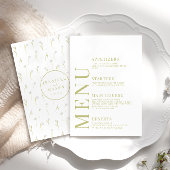 Botanische Olijf Groen Bloemen Bruiloft Menu Kaart