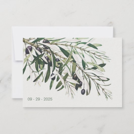 Botanische Olijfbijtak Weddenschap RSVP CA (Achterkant)