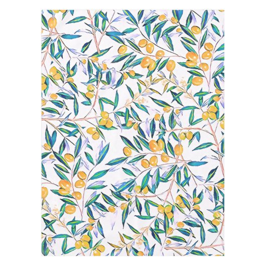  botanische olijfgroene bladeren Waterverf Tafelkleed (Voorkant)