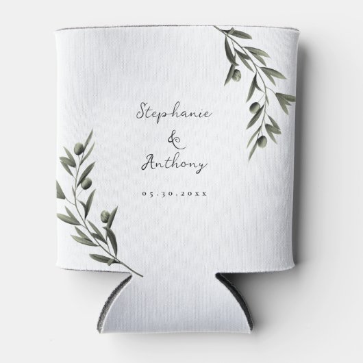 Botanische olijfolie verlaat Italiaanse bruiloft Blikjeskoeler (Voorkant)