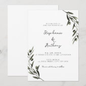 Botanische olijfolie verlaat Italiaanse bruiloft Kaart (Voorkant / Achterkant)