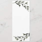 Botanische olijfolie verlaat Italiaanse bruiloft Menu (Achterkant)