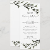 Botanische olijfolie verlaat Italiaanse bruiloft Menu (Voorkant / Achterkant)