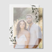 Botanische olijfolie verlaat Italiaanse bruiloft Vellum Uitnodigingen (Offset (Koppel))