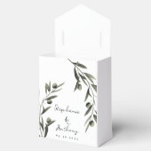 Botanische Olijftak Bladeren Italiaans Huwelijk   Bedankdoosjes (Geopend)