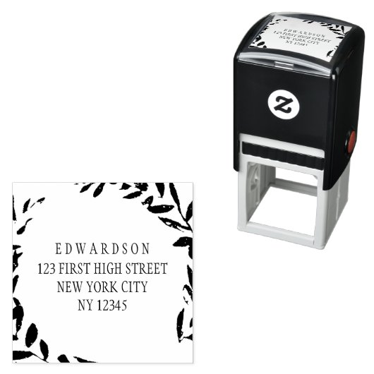 Botanische olijftak bladeren Retouradres Stempel (In situ)