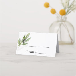 Botanische Olijftak Elegante Kalligrafie Huwelijk Plaatskaartje