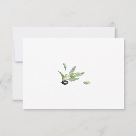 Botanische olijftak Gold Elegant Calligraphy RSVP Kaartje (Achterkant)
