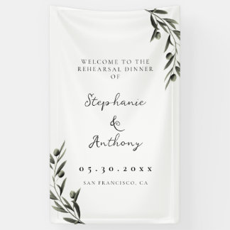 Botanische Olijftak Italiaans Probediner Spandoek