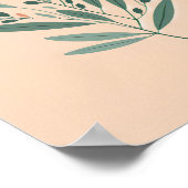 Botanische Olijftak Kunstposter Poster (Hoek)
