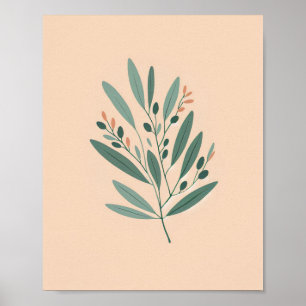 Botanische Olijftak Kunstposter Poster