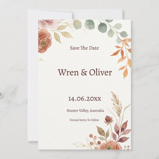 Botanische Olijftak Save the Date (Voorkant)