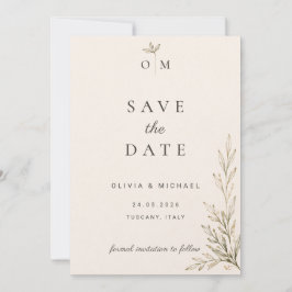 Botanische Olijftak Save the Date Kaart 